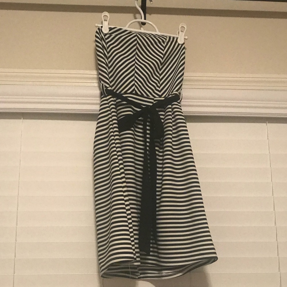 Stripped formal mini dress